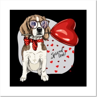 dog spread love Posters and Art